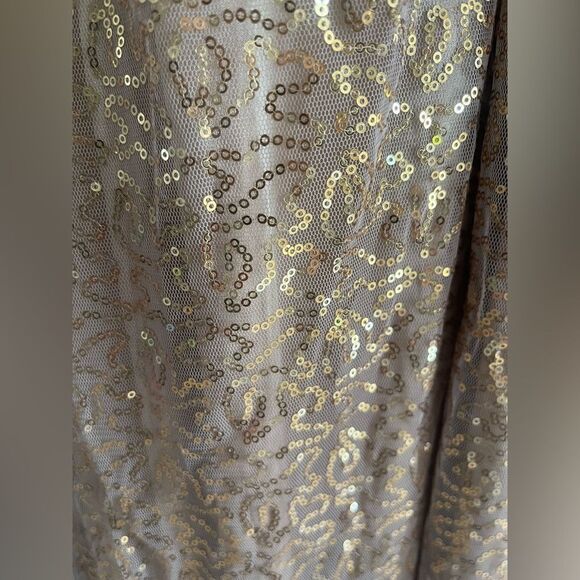 Aspeed Belle Inspired Gold Sequin Hand Beaded Strapless Prom Dress Size S - Picture 6 of 8